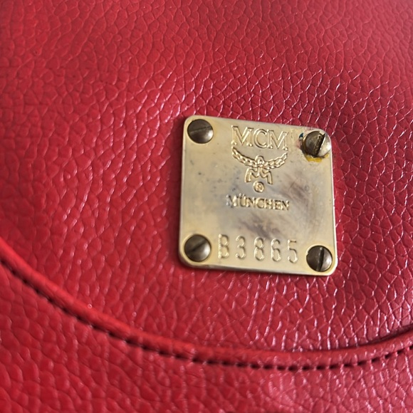 MCM Red Leather Large Backpack Vintage - Picture 4 of 15